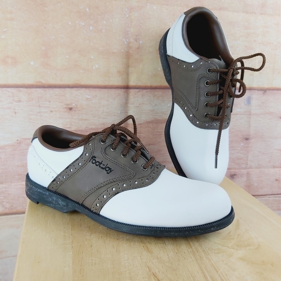 𝅺FOOTJOY faux leather golf shoes size 4 M - Picture 2 of 12